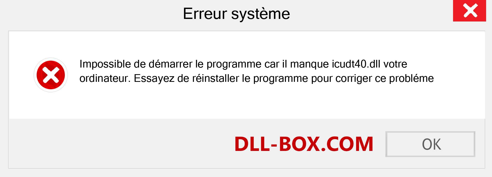 Le fichier icudt40.dll est manquant ?. Télécharger pour Windows 7, 8, 10 - Correction de l'erreur manquante icudt40 dll sur Windows, photos, images