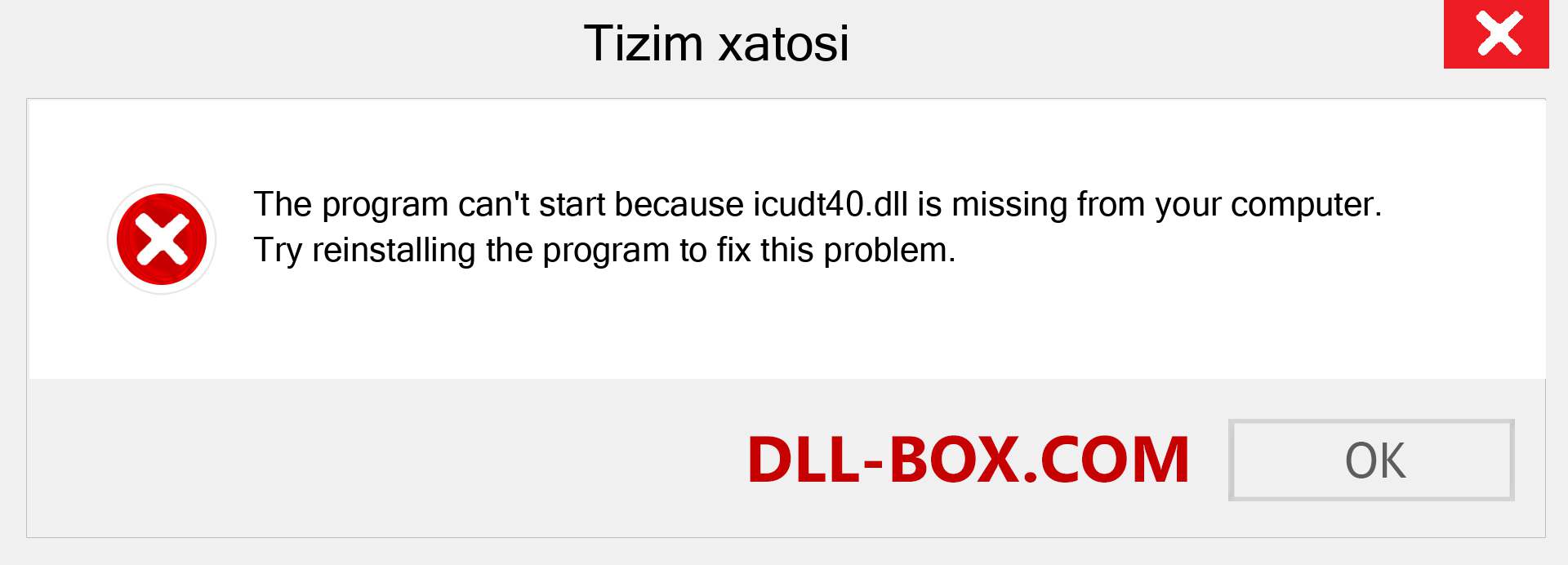 icudt40.dll fayli yo'qolganmi?. Windows 7, 8, 10 uchun yuklab olish - Windowsda icudt40 dll etishmayotgan xatoni tuzating, rasmlar, rasmlar